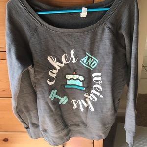 Euc off the shoulder sweat shirt